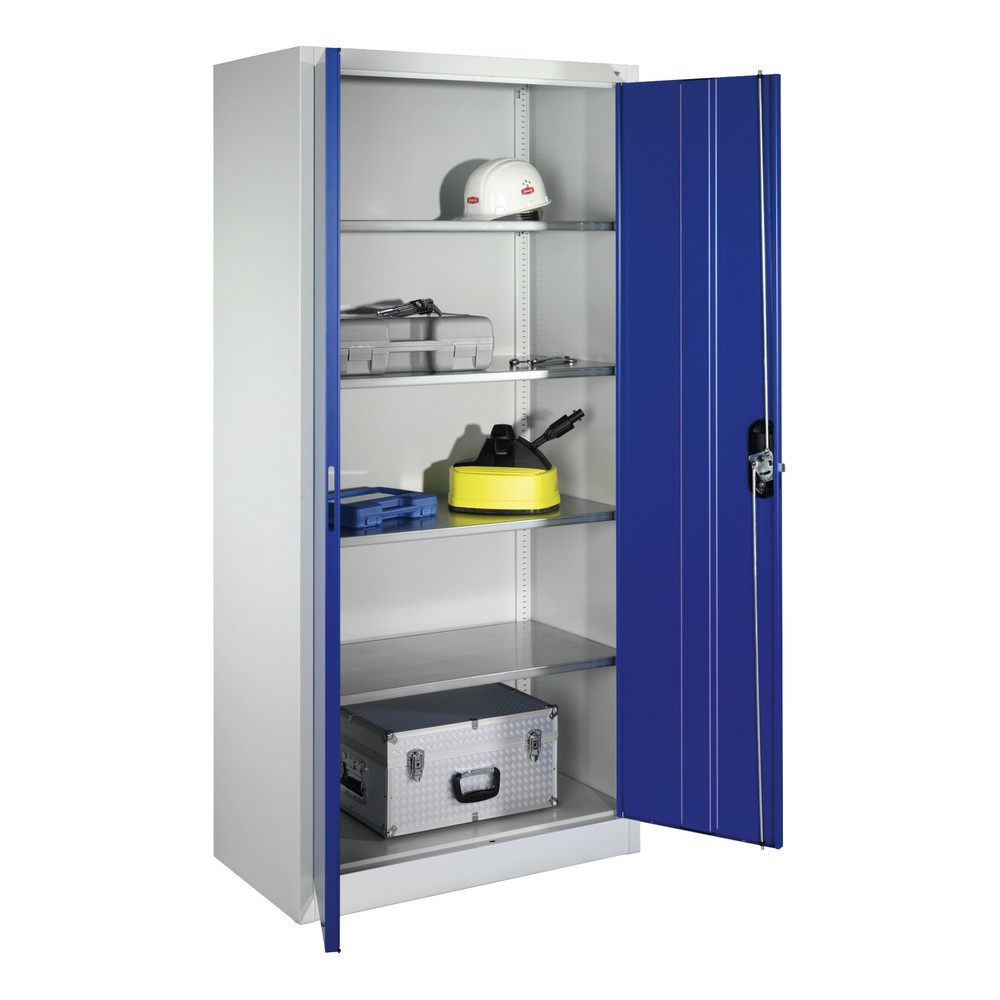 Produktabbildung Nr. 18: Armoire à portes battantes d’atelier C+P avec 4 tablettes, H x l x P 1 950 x 930 x 500 mm, gris clair, gris noir