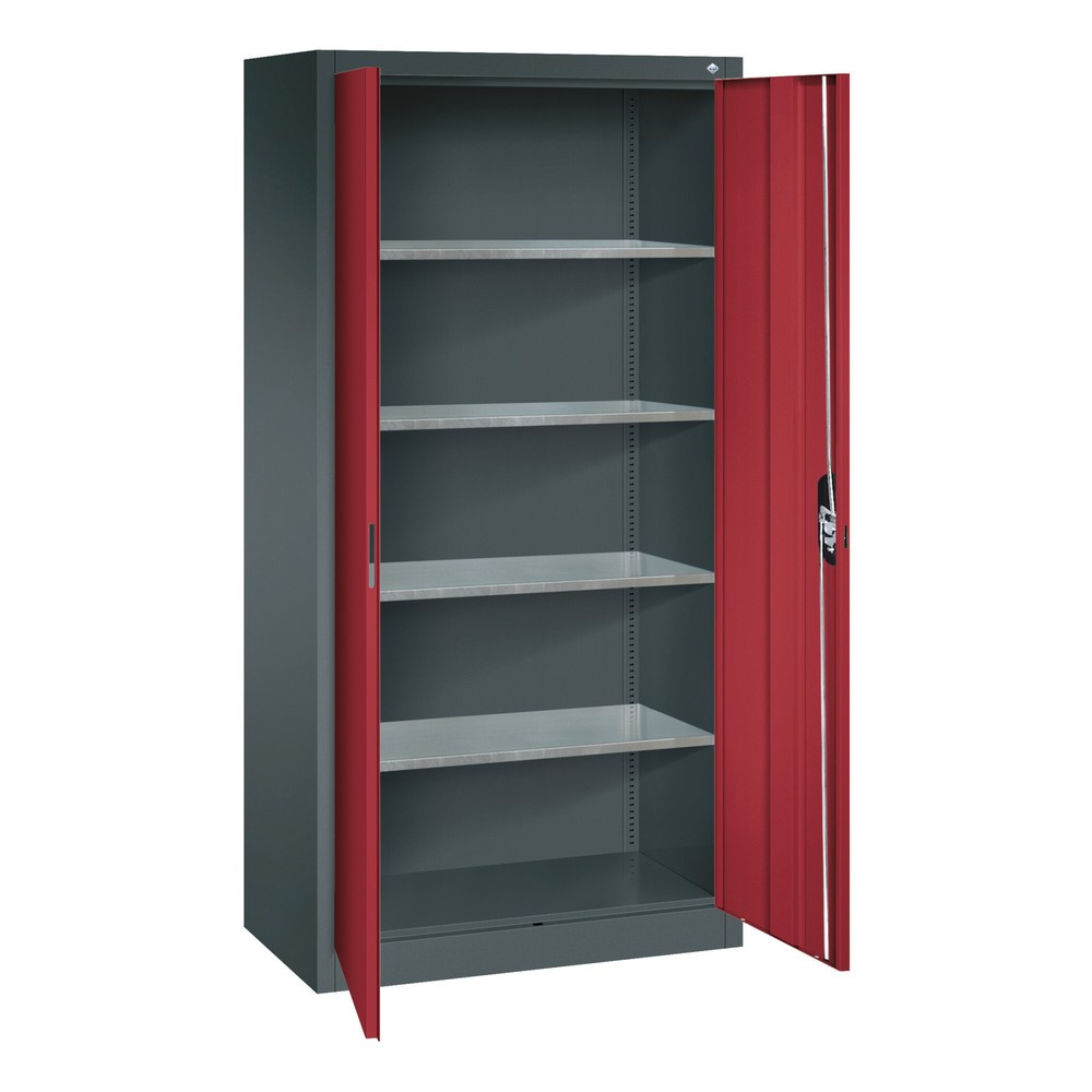 Produktabbildung Nr. 19: Armoire à portes battantes d’atelier C+P avec 4 tablettes, H x l x P 1 950 x 930 x 500 mm, gris anthracite, gris anthracite