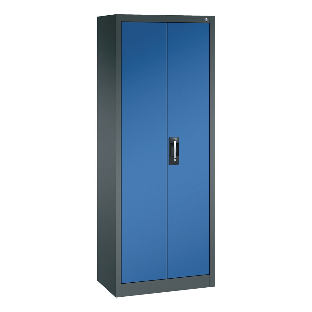 Produktabbildung Nr. 1: Armoire à portes battantes d’atelier C+P avec 4 tablettes, H x l x P 1 950 x 700 x 400 mm, gris anthracite, bleu gentiane