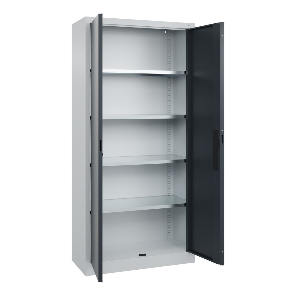 Produktabbildung Nr. 18: Armoire à portes battantes d’atelier C+P avec 4 tablettes, H x l x P 1 950 x 930 x 400 mm, gris clair, gris anthracite