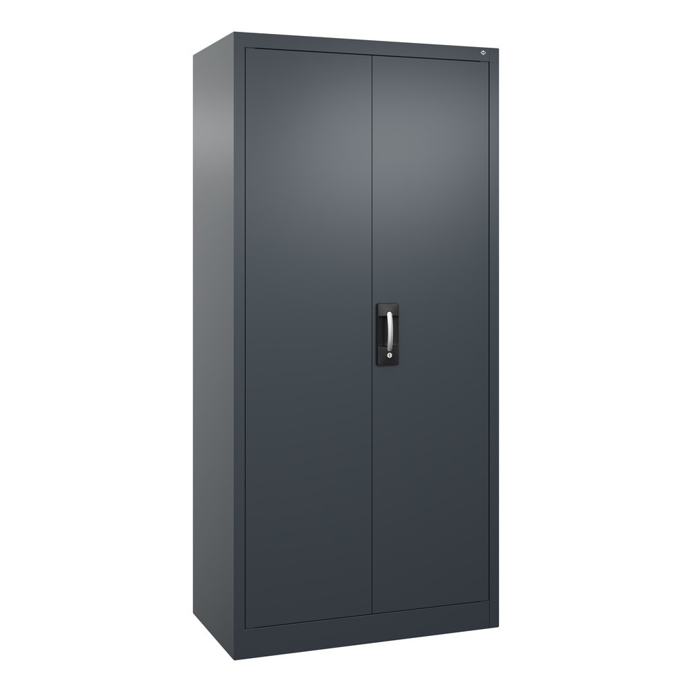 Illustration du produit: Armoire à portes battantes d’atelier C+P avec 4 tablettes, H x l x P 1 950 x 930 x 500 mm, gris anthracite, gris noir