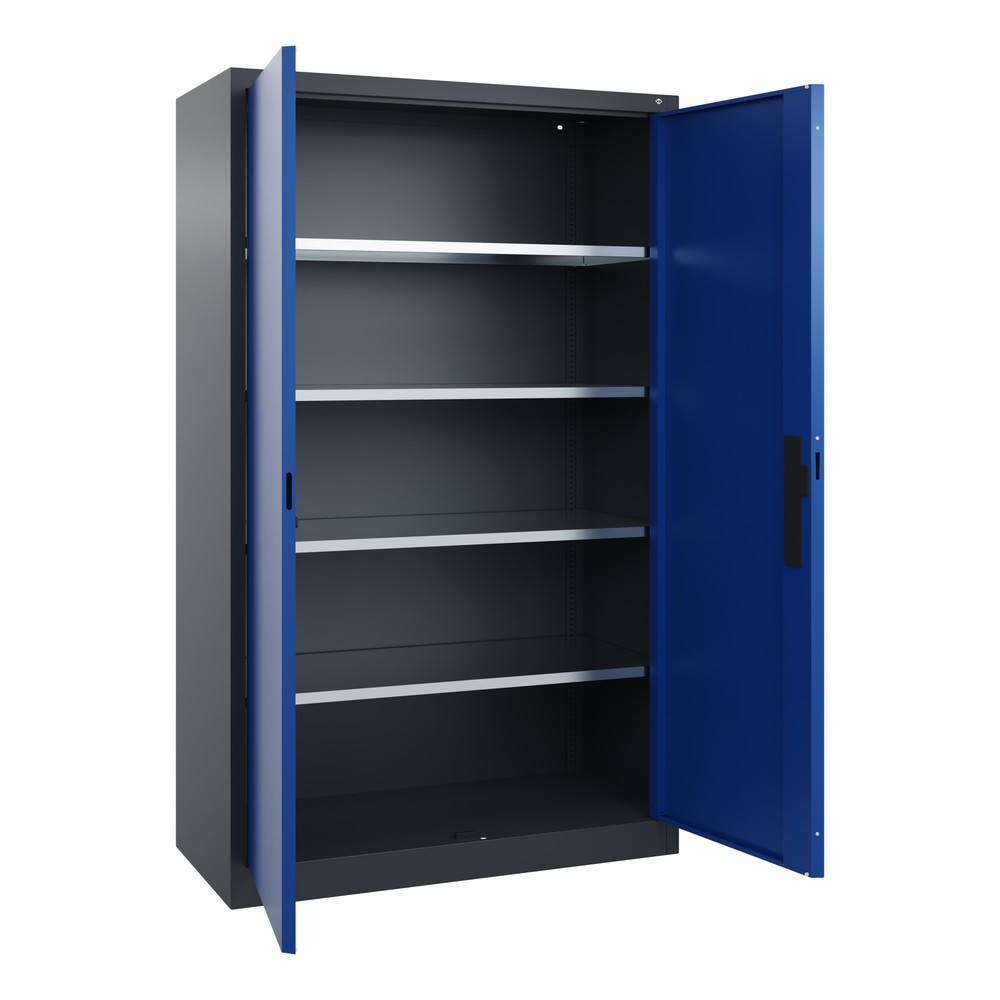 Produktabbildung Nr. 17: Armoire à portes battantes d’atelier C+P avec 4 tablettes, H x l x P 1 950 x 1 200 x 500 mm, gris anthracite, bleu gentiane