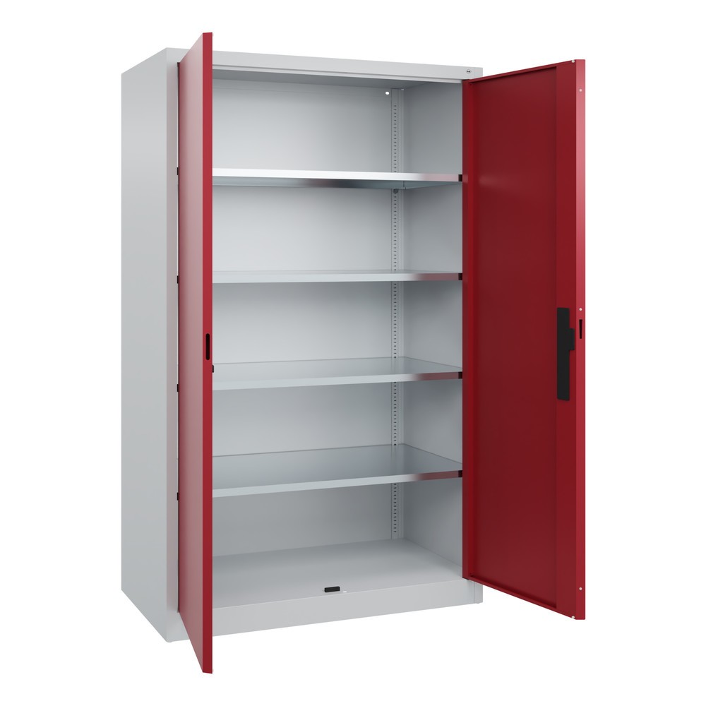 Produktabbildung Nr. 17: Armoire à portes battantes d’atelier C+P avec 4 tablettes, H x l x P 1 950 x 1 200 x 600 mm, gris clair, rouge rubis