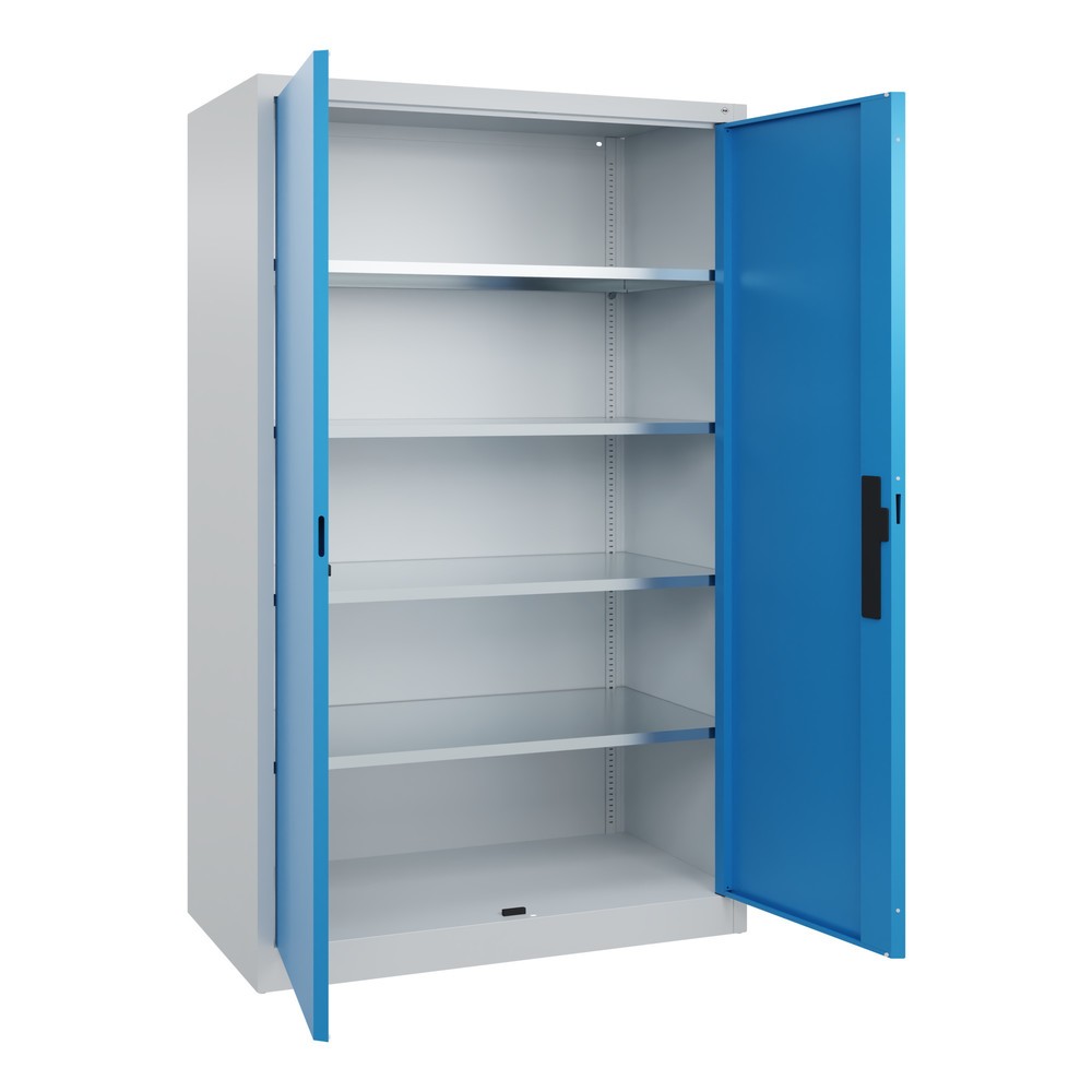 Produktabbildung Nr. 17: Armoire à portes battantes d’atelier C+P avec 4 tablettes, H x l x P 1 950 x 1 200 x 600 mm, gris clair, bleu clair