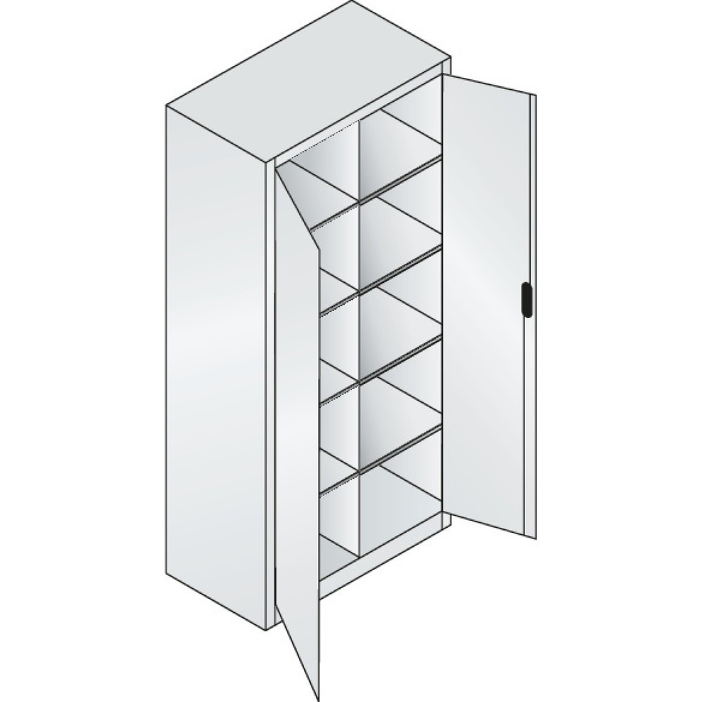 Produktabbildung Nr. 3: Armoire à portes battantes d’atelier C+P avec paroi centrale + 8 tablettes, H x l x P 1 950 x 930 x 500 mm, gris anthracite, bleu gentiane