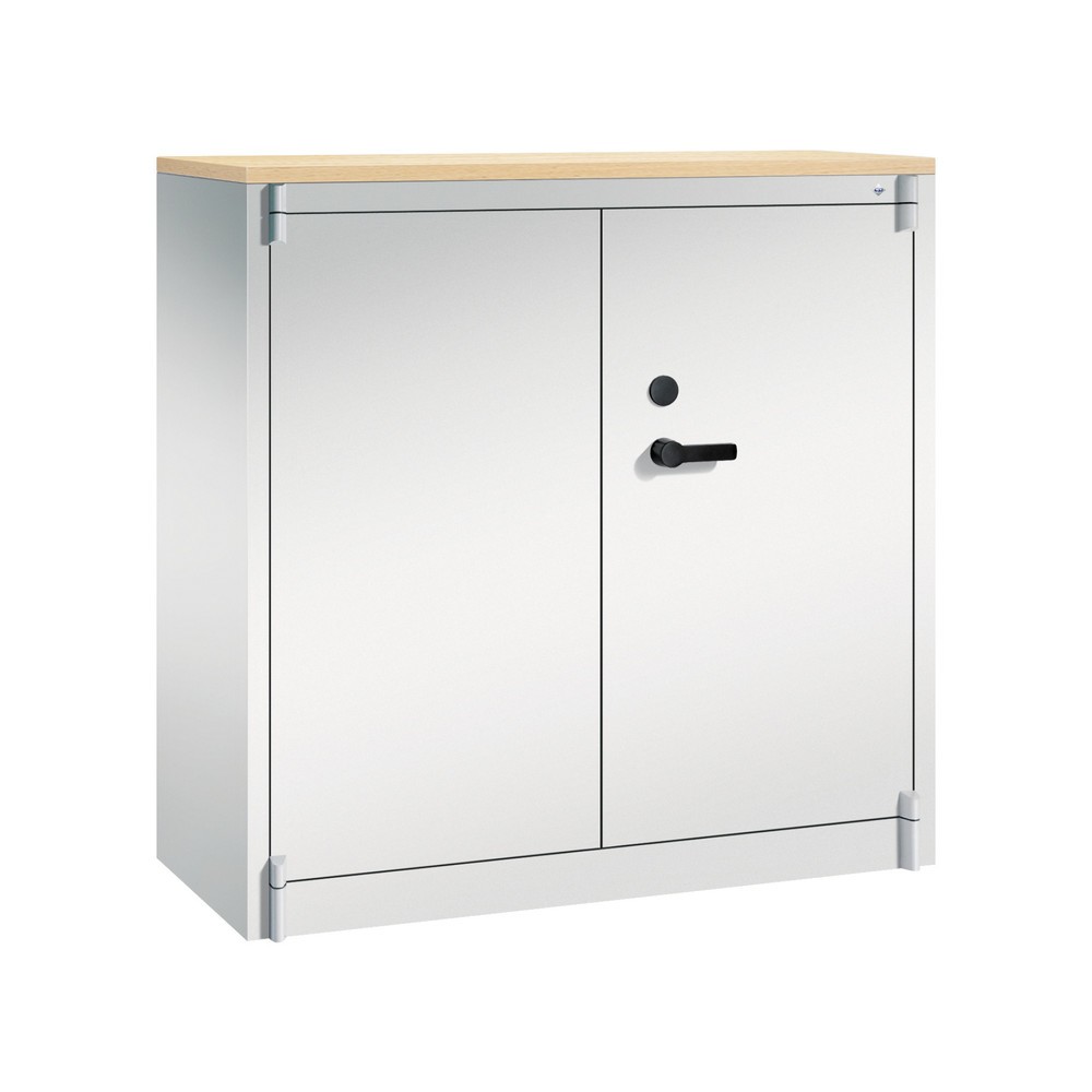 Illustration du produit: Armoire à portes battantes de sécurité C+P, 3 niveaux, H x l x P 1 226 x 1 200 x 500 mm, gris clair/gris clair, Érable
