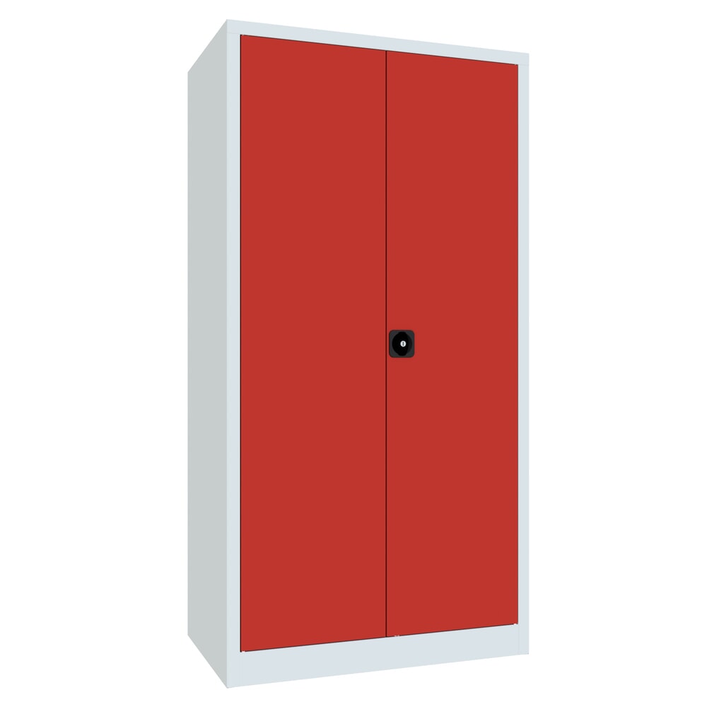 Produktabbildung Nr. 1: Armoire à portes battantes PAVOY, 4 tablettes, H x l x P 1 950 x 1 000 x 600 mm, rouge feu, gris clair