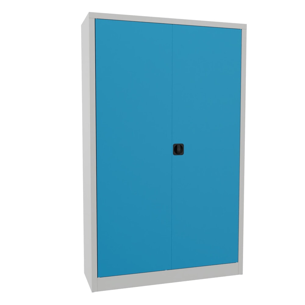 Produktabbildung Nr. 1: Armoire à portes battantes PAVOY, 4 tablettes, H x l x P 1 950 x 1 200 x 400 mm, bleu clair, gris clair