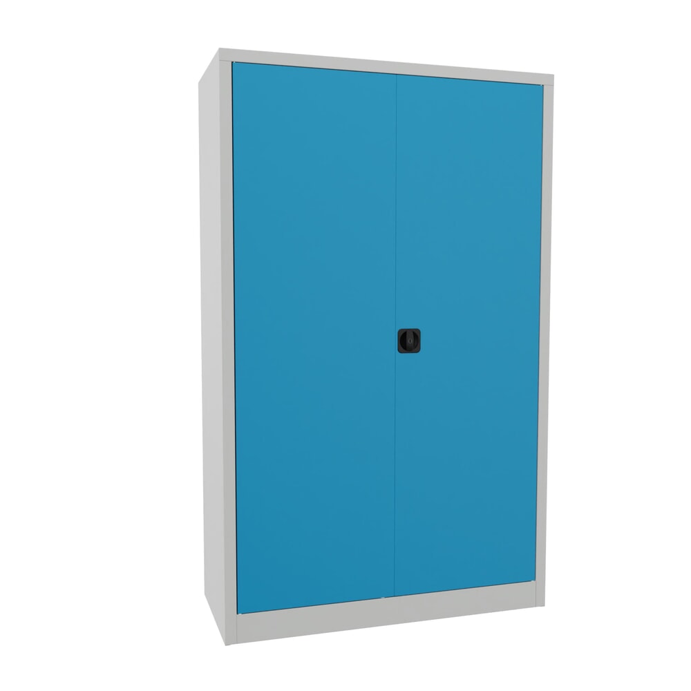 Produktabbildung Nr. 1: Armoire à portes battantes PAVOY, 4 tablettes, H x l x P 1 950 x 1 200 x 500 mm, bleu clair, gris clair