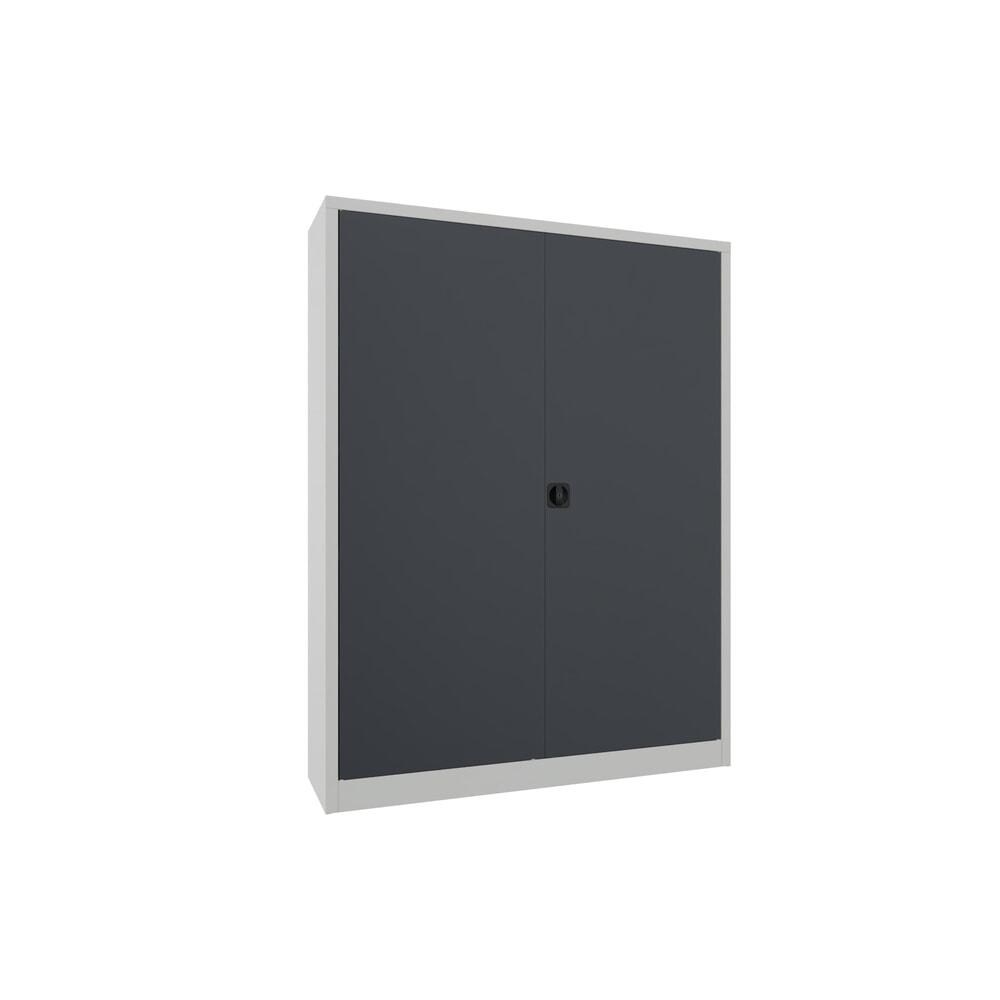 N° de l'image du produit 1 : Armoire à portes battantes PAVOY, 4 tablettes, H x l x P 1 950 x 1 500 x 400 mm, gris anthracite, gris clair