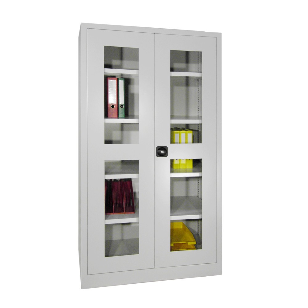 Produktabbildung Nr. 3: Armoire à portes battantes PAVOY avec regards, H x l x P 1 950 x 640 x 400 mm, gris anthracite, gris clair