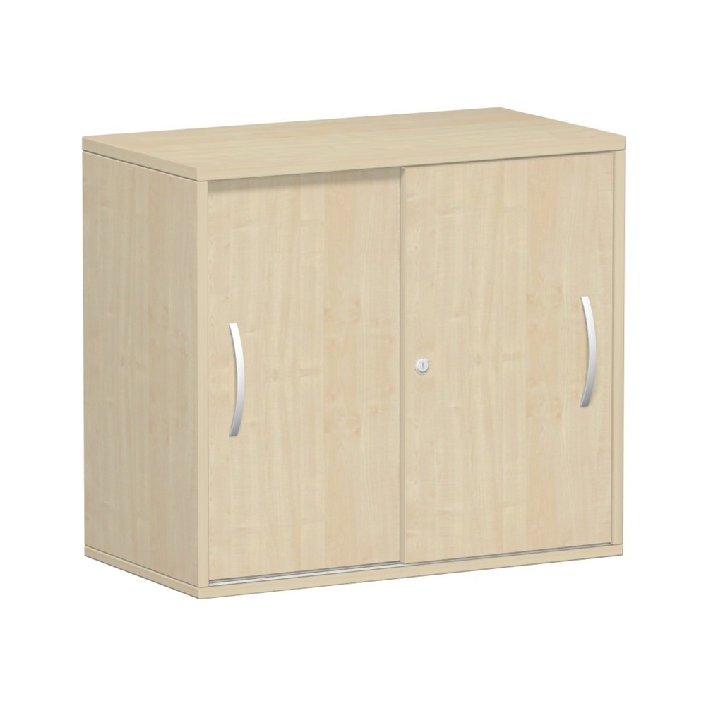 Illustration du produit: Armoire à portes coulissantes d’appoint Lissabon, 2 hauteurs de classeurs, érable
