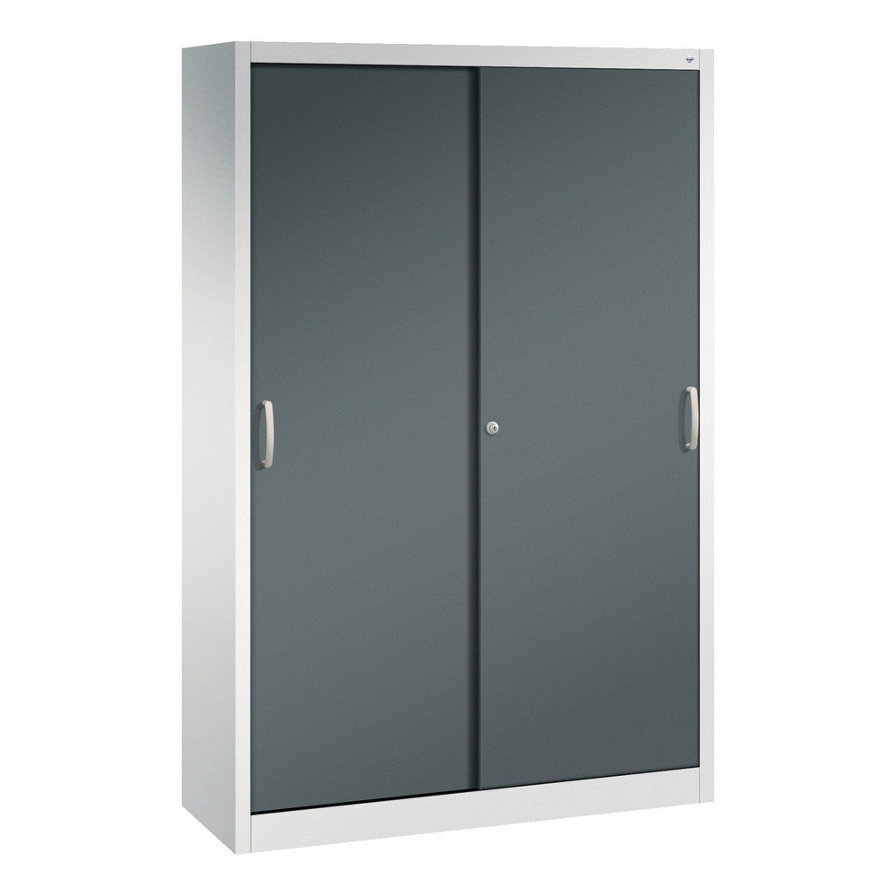 Produktabbildung Nr. 1: Armoire à portes coulissantes d’atelier C+P avec 4 tablettes, H x l x P 1 950 x 1 200 x 400 mm, gris clair, gris anthracite