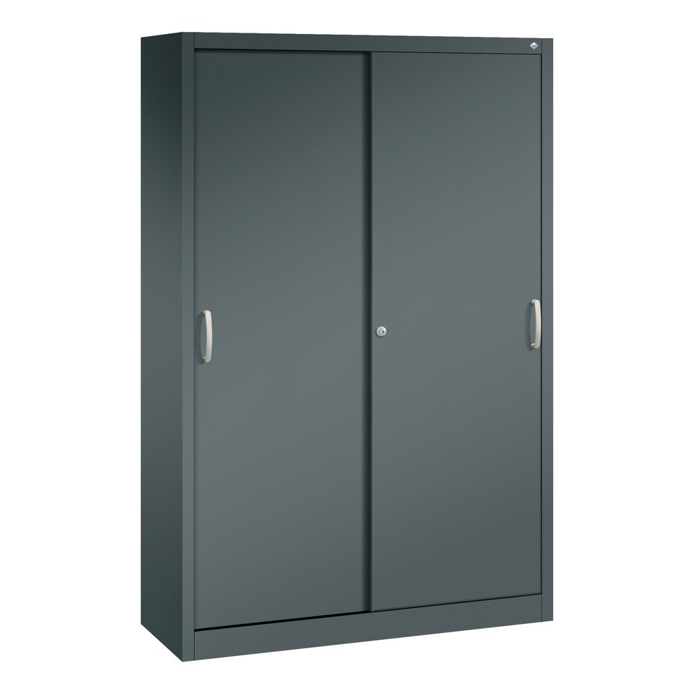 Illustration du produit: Armoire à portes coulissantes d’atelier C+P avec 4 tablettes, H x l x P 1 950 x 1 200 x 400 mm, gris anthracite, gris anthracite