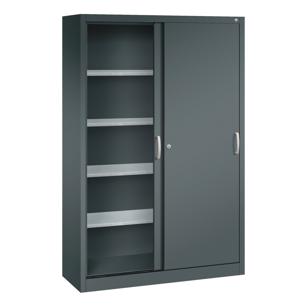 Produktabbildung Nr. 3: Armoire à portes coulissantes d’atelier C+P avec 4 tablettes, H x l x P 1 950 x 1 200 x 400 mm, gris anthracite, gris anthracite