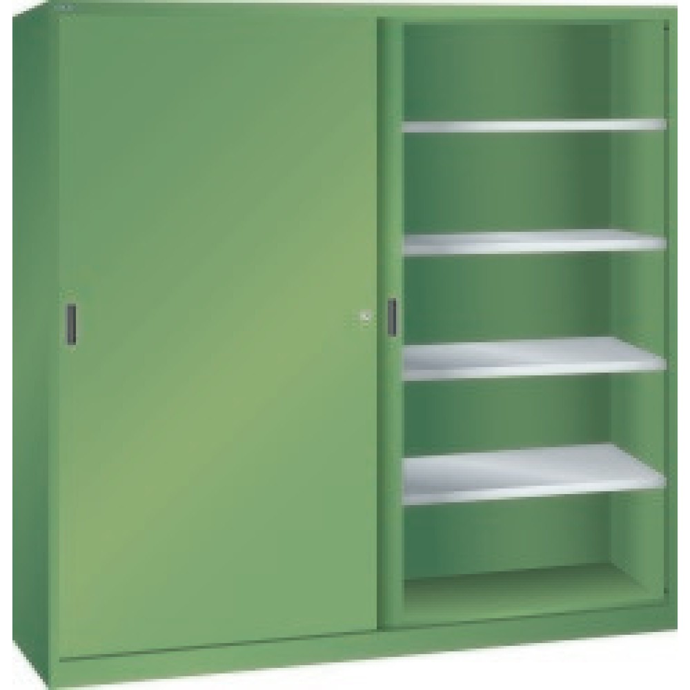 Illustration du produit: Armoire à portes coulissantes, extra-large, H x l x P 1 950 x 2 000 x 580 mm, vert réséda, vert réséda