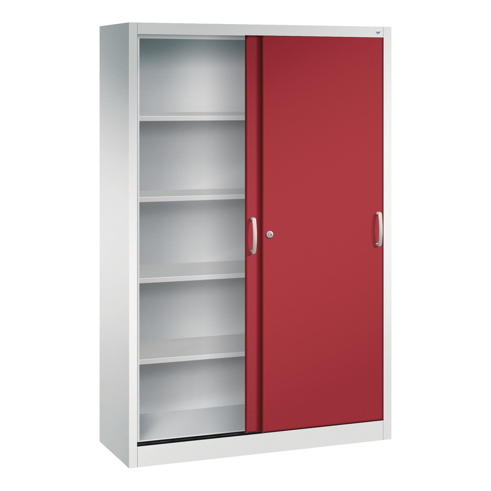 Produktabbildung Nr. 2: Armoire à portes coulissantes, H x l x P 1 950 x 1 200 x 400 mm, gris clair, rouge rubis