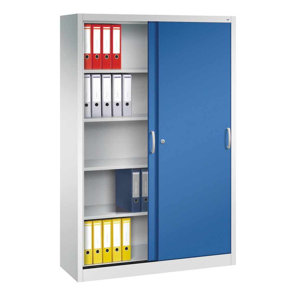 Produktabbildung Nr. 5: Armoire à portes coulissantes, H x l x P 1 950 x 1 200 x 400 mm, gris clair, bleu gentiane