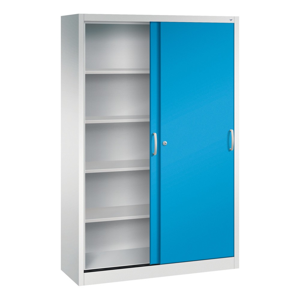 Produktabbildung Nr. 4: Armoire à portes coulissantes, H x l x P 1 950 x 1 200 x 400 mm, gris clair, bleu clair