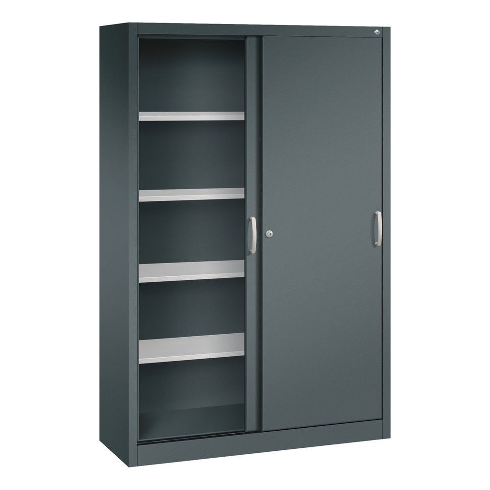 Produktabbildung Nr. 4: Armoire à portes coulissantes, H x l x P 1 950 x 1 200 x 400 mm, gris anthracite, gris anthracite