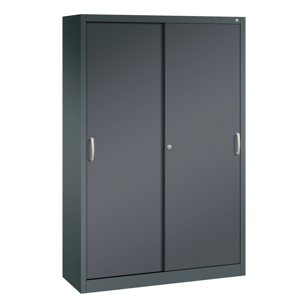 Produktabbildung Nr. 1: Armoire à portes coulissantes, H x l x P 1 950 x 1 200 x 400 mm, gris anthracite, gris noir