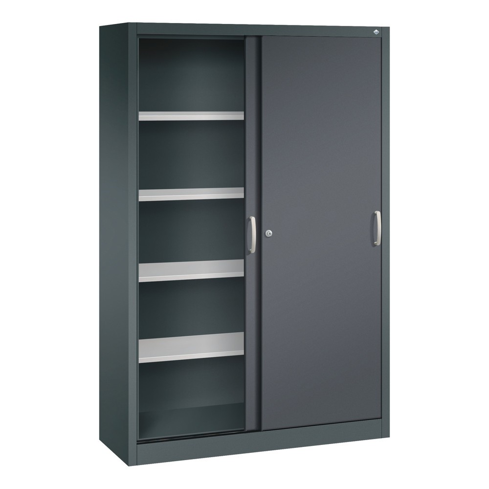 Produktabbildung Nr. 4: Armoire à portes coulissantes, H x l x P 1 950 x 1 200 x 400 mm, gris anthracite, gris noir