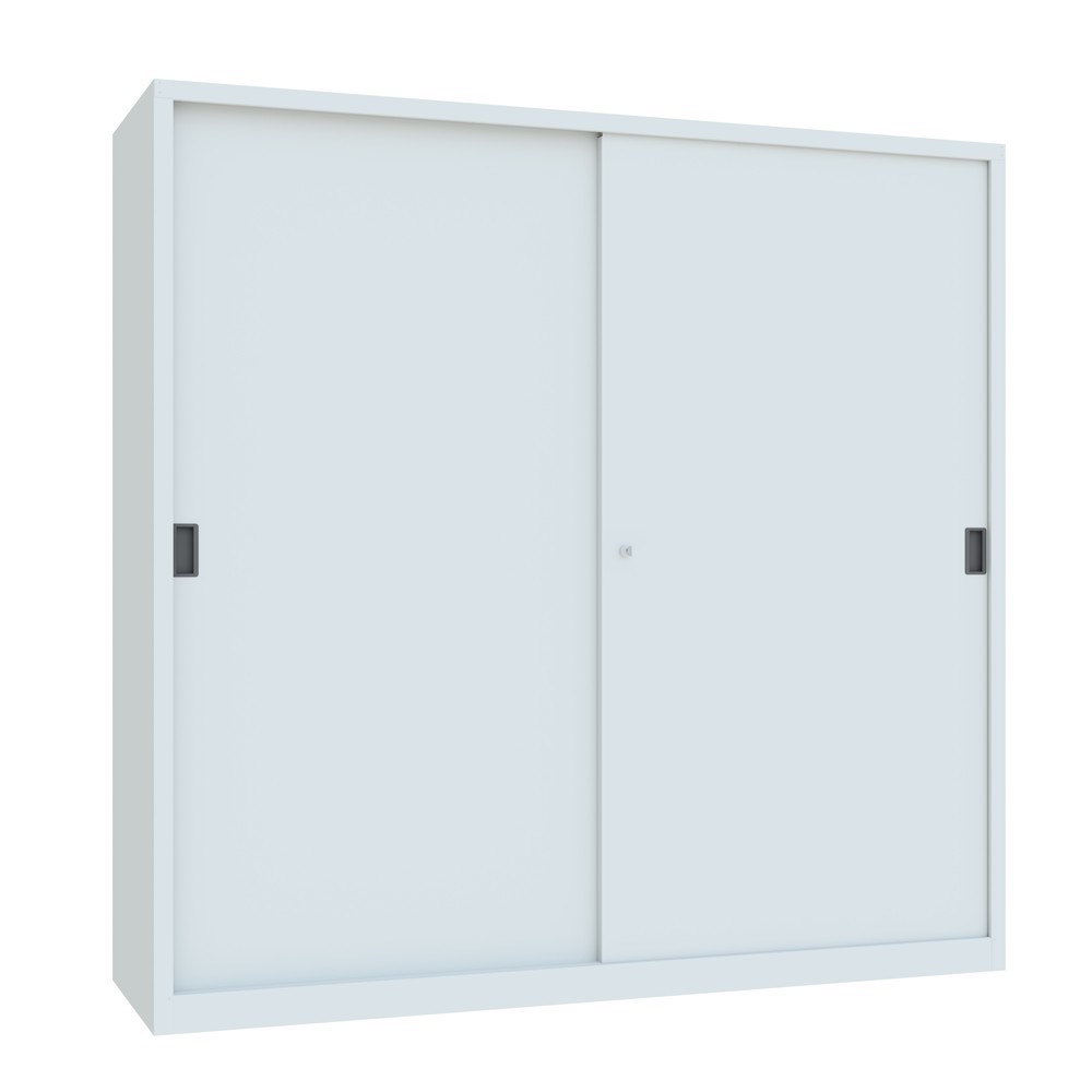Produktabbildung Nr. 2: Armoire à portes coulissantes PAVOY avec mit 8 tablettes + cloison de séparation, HxlxP 1 950 x 2 000 x 600 mm, gris clair, gris clair