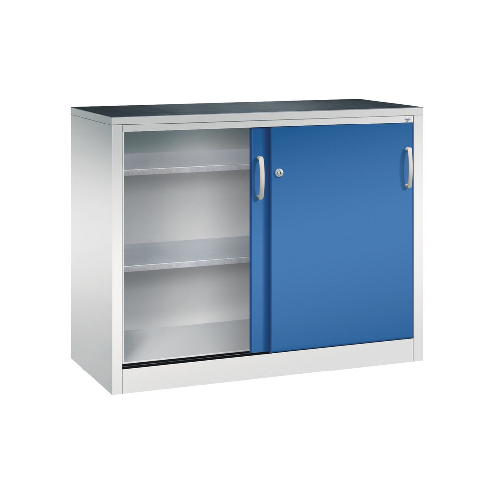 Produktabbildung Nr. 2: Armoire à portes coulissantes pour charges lourdes C+P, H x l x P 1 000 x 1 200 x 500 mm, gris clair, bleu gentiane