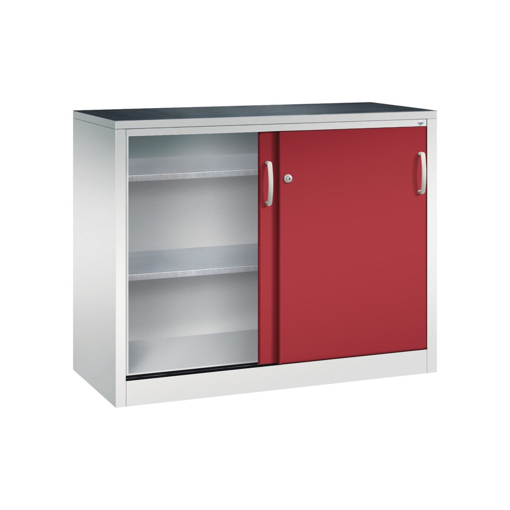 Produktabbildung Nr. 3: Armoire à portes coulissantes pour charges lourdes C+P, H x l x P 1 000 x 1 200 x 500 mm, gris clair, rouge rubis