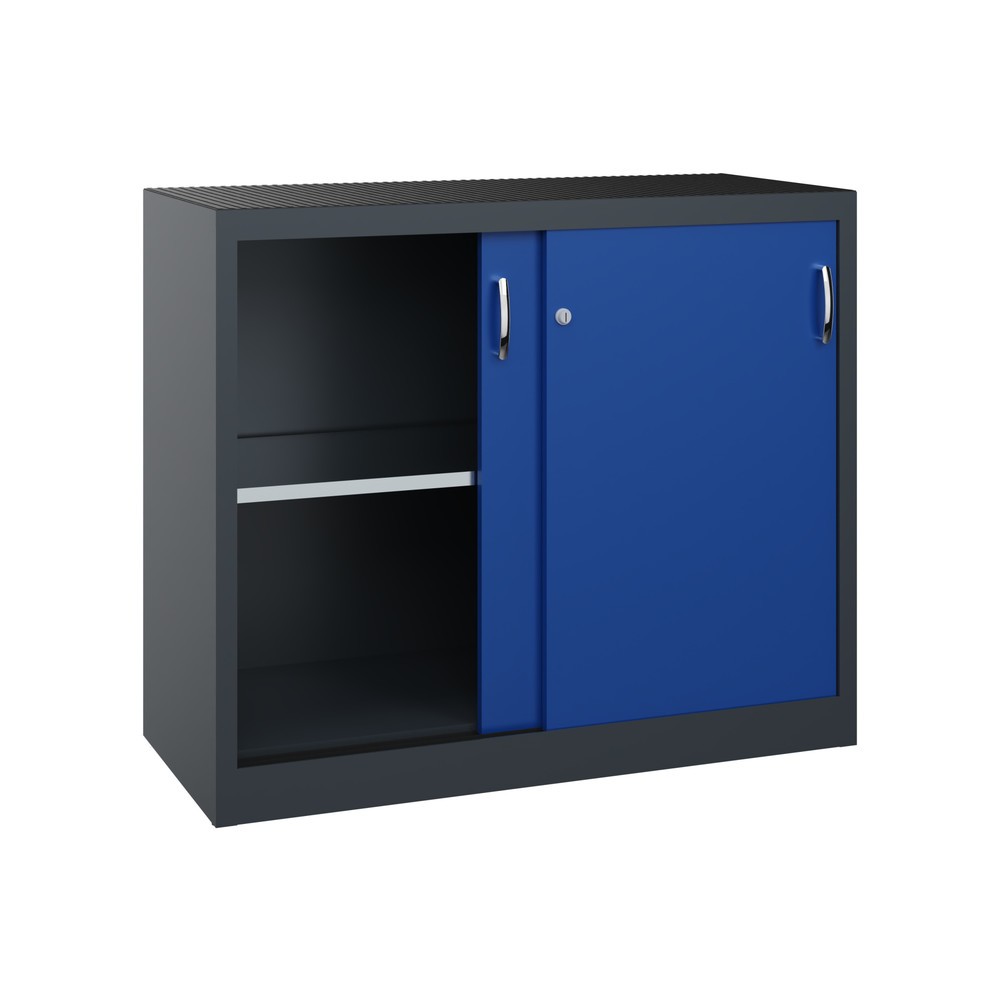 Produktabbildung Nr. 3: Armoire à portes coulissantes pour charges lourdes C+P, H x l x P 1 000 x 1 200 x 500 mm, gris anthracite, bleu gentiane