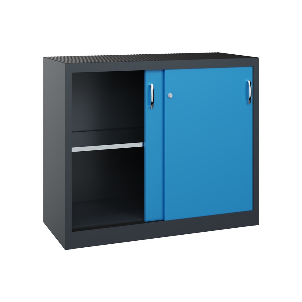 Produktabbildung Nr. 2: Armoire à portes coulissantes pour charges lourdes C+P, H x l x P 1 000 x 1 200 x 500 mm, gris anthracite, bleu clair
