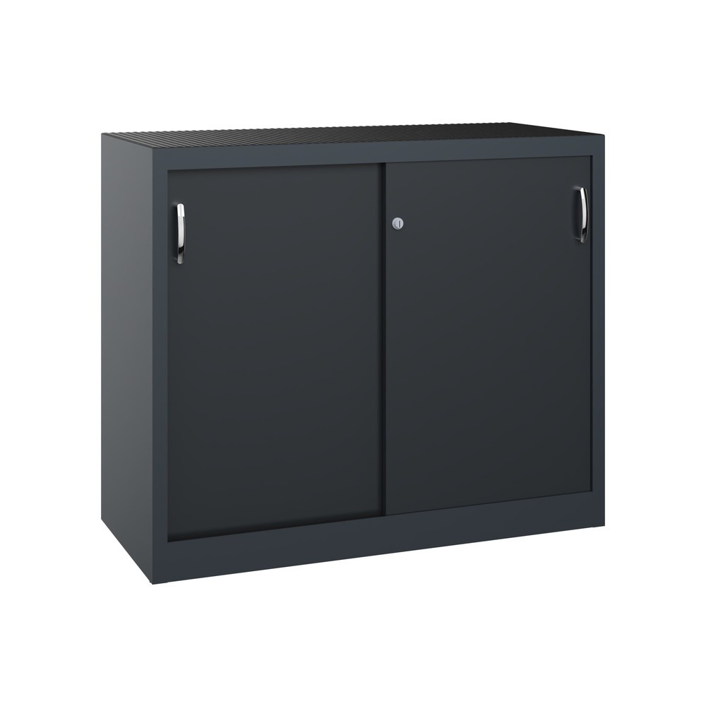 Illustration du produit: Armoire à portes coulissantes pour charges lourdes C+P, H x l x P 1 000 x 1 200 x 500 mm, gris anthracite, gris noir