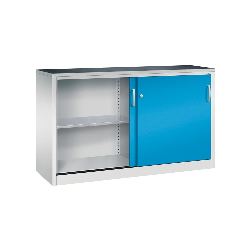 Produktabbildung Nr. 3: Armoire à portes coulissantes pour charges lourdes C+P, H x l x P 1 000 x 1 600 x 500 mm, gris clair, bleu clair