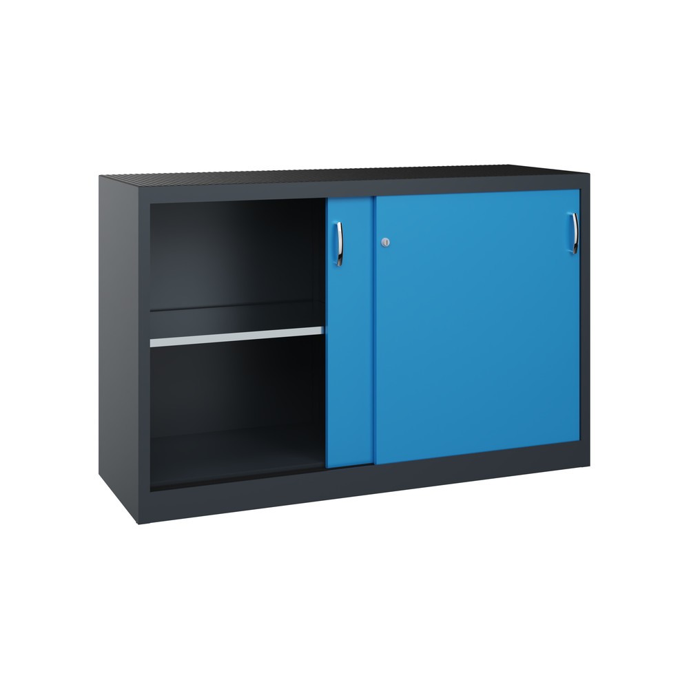 Produktabbildung Nr. 2: Armoire à portes coulissantes pour charges lourdes C+P, H x l x P 1 000 x 1 600 x 500 mm, gris anthracite, bleu clair