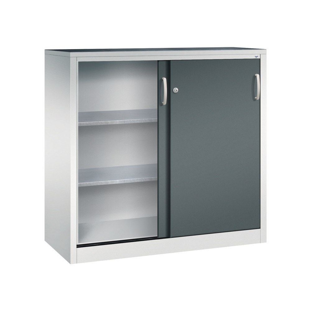 Produktabbildung Nr. 3: Armoire à portes coulissantes pour charges lourdes C+P, H x l x P 1 200 x 1 200 x 500 mm, gris clair, gris anthracite
