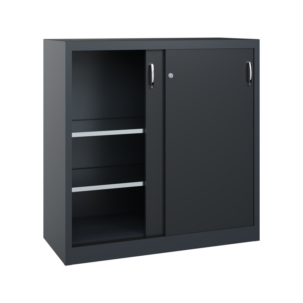 Produktabbildung Nr. 2: Armoire à portes coulissantes pour charges lourdes C+P, H x l x P 1 200 x 1 200 x 500 mm, gris anthracite, gris noir
