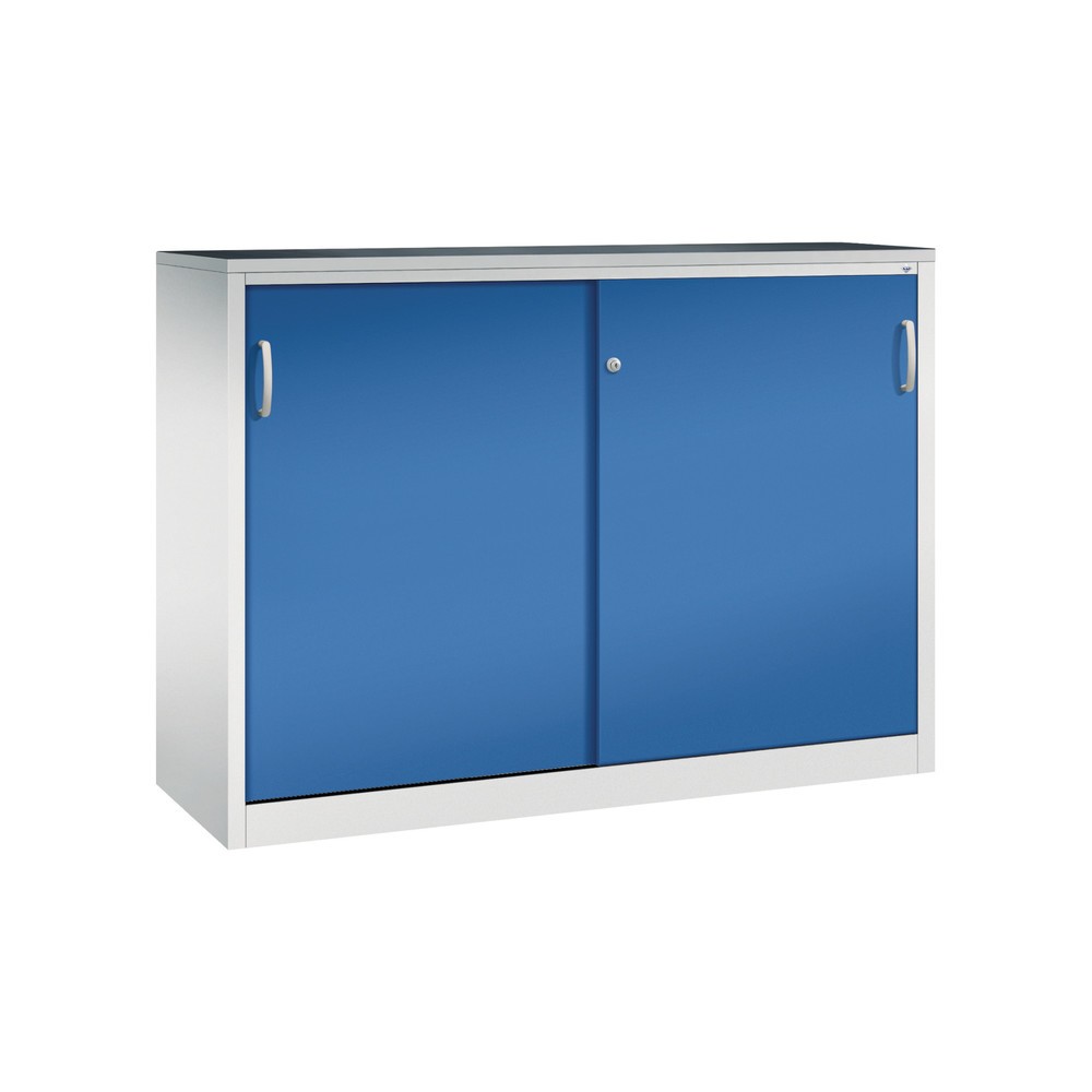 Illustration du produit: Armoire à portes coulissantes pour charges lourdes C+P, H x l x P 1 200 x 1 600 x 500 mm, gris clair, bleu gentiane