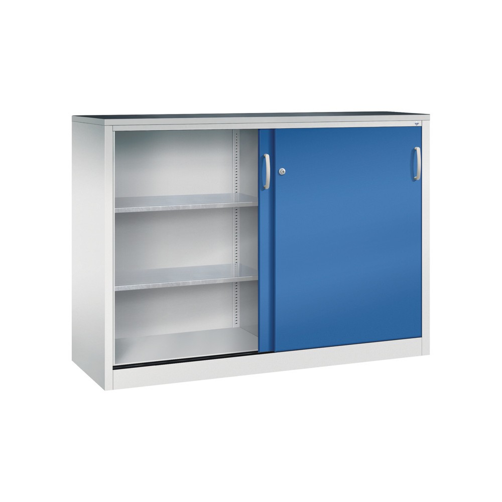 Produktabbildung Nr. 3: Armoire à portes coulissantes pour charges lourdes C+P, H x l x P 1 200 x 1 600 x 500 mm, gris clair, bleu gentiane