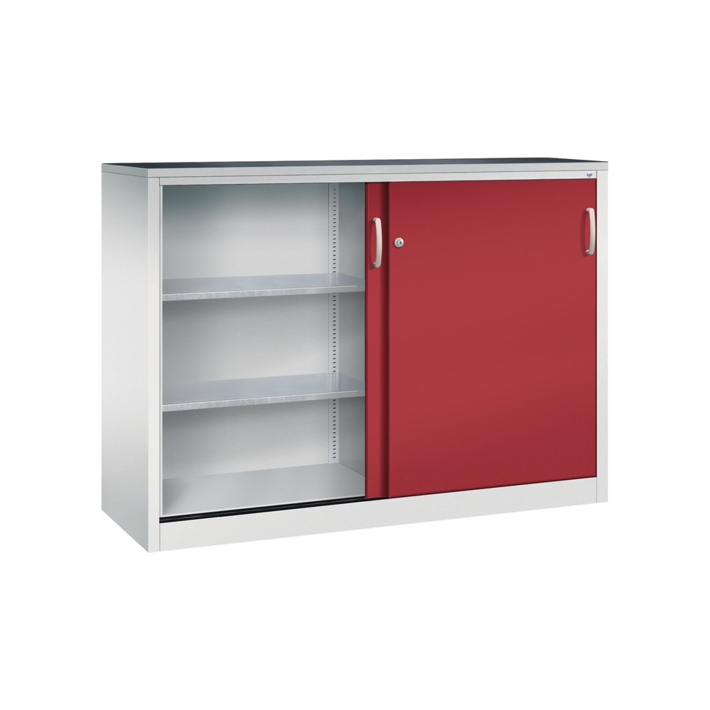 Produktabbildung Nr. 3: Armoire à portes coulissantes pour charges lourdes C+P, H x l x P 1 200 x 1 600 x 500 mm, gris clair, rouge rubis