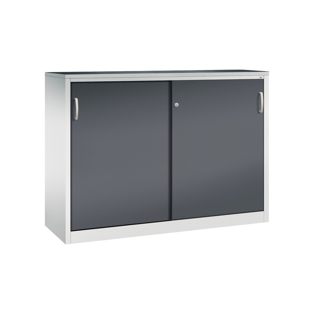 Illustration du produit: Armoire à portes coulissantes pour charges lourdes C+P, H x l x P 1 200 x 1 600 x 500 mm, gris clair, gris noir