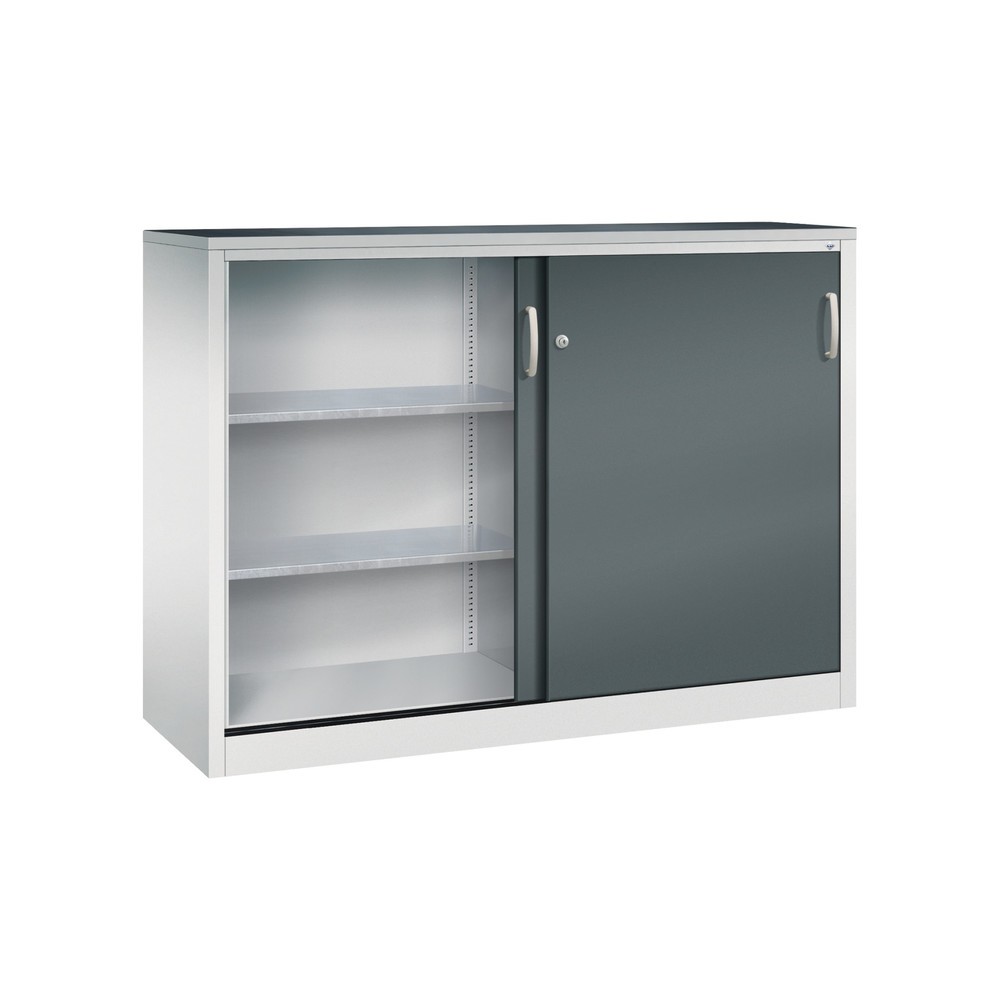 Produktabbildung Nr. 3: Armoire à portes coulissantes pour charges lourdes C+P, H x l x P 1 200 x 1 600 x 500 mm, gris clair, gris anthracite