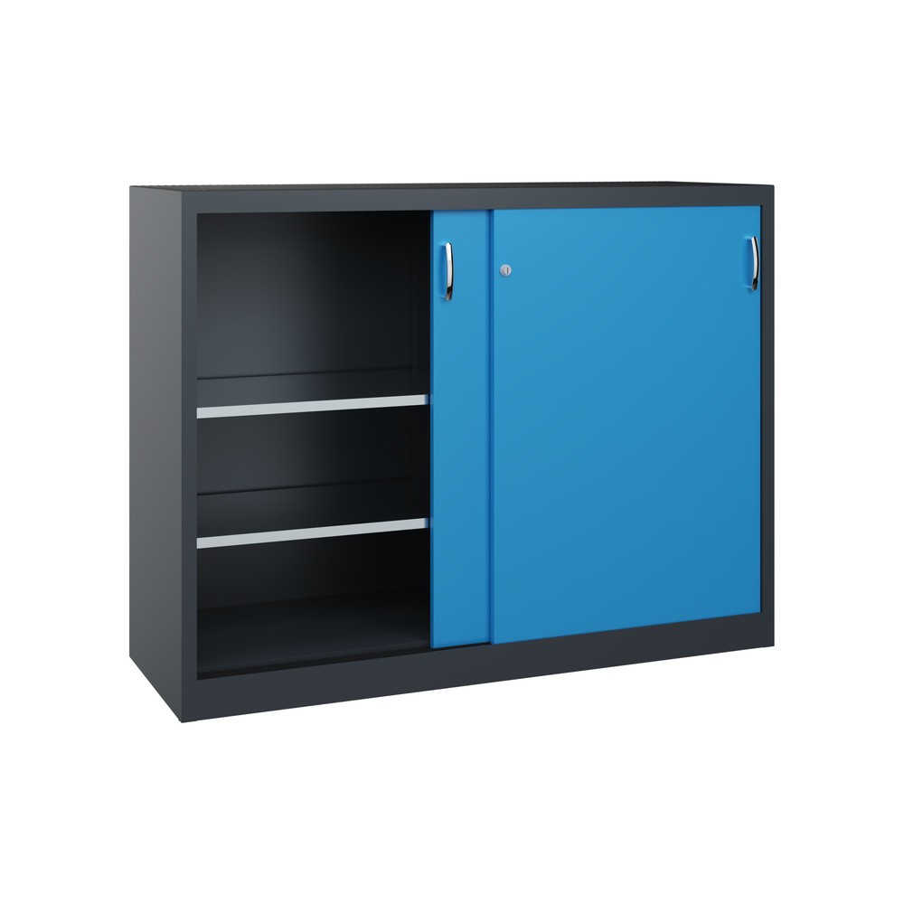 Produktabbildung Nr. 2: Armoire à portes coulissantes pour charges lourdes C+P, H x l x P 1 200 x 1 600 x 500 mm, gris anthracite, bleu clair