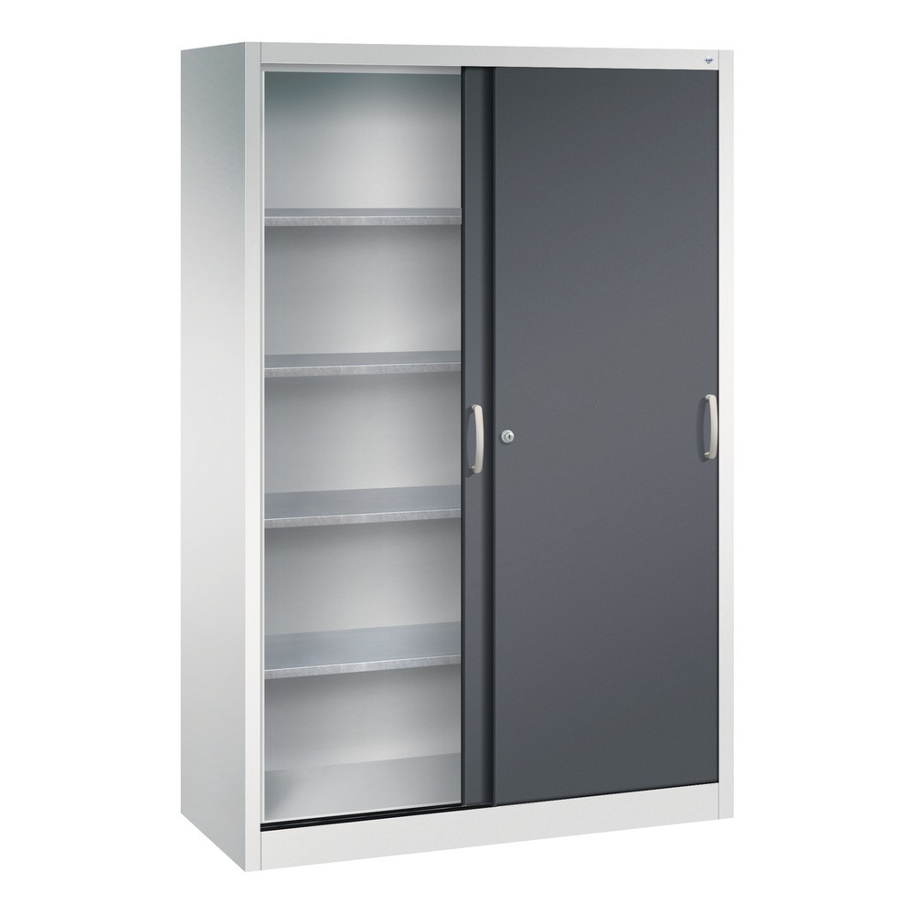 Produktabbildung Nr. 3: Armoire à portes coulissantes pour charges lourdes C+P, H x l x P 1 950 x 1 200 x 500 mm, gris clair, gris noir