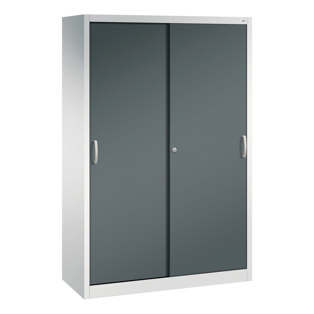Illustration du produit: Armoire à portes coulissantes pour charges lourdes C+P, H x l x P 1 950 x 1 200 x 500 mm, gris clair, gris anthracite