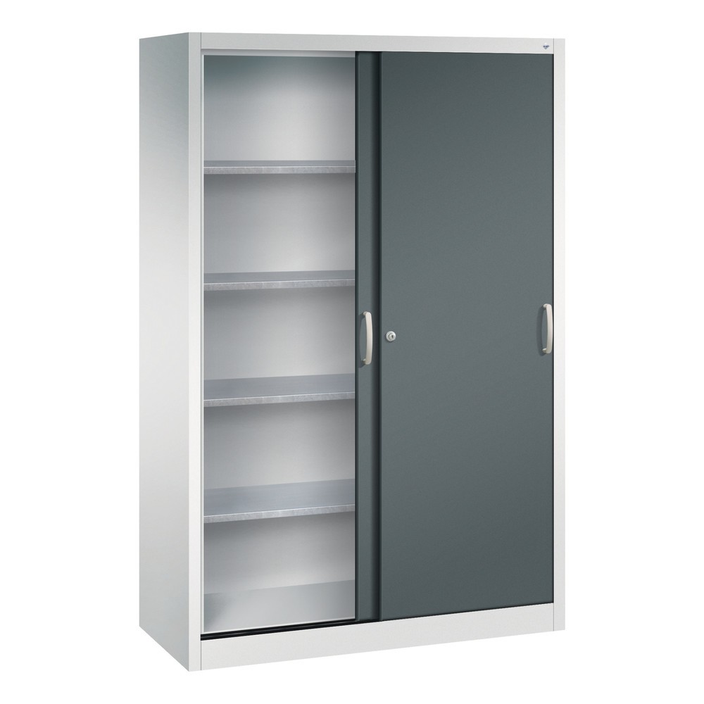 Produktabbildung Nr. 3: Armoire à portes coulissantes pour charges lourdes C+P, H x l x P 1 950 x 1 200 x 500 mm, gris clair, gris anthracite