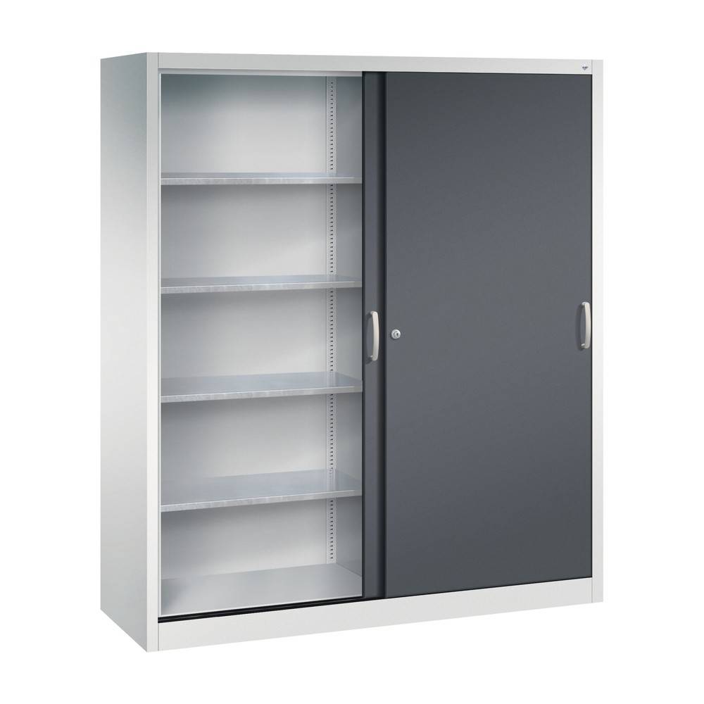 Produktabbildung Nr. 3: Armoire à portes coulissantes pour charges lourdes C+P, H x l x P 1 950 x 1 600 x 500 mm, gris clair, gris noir