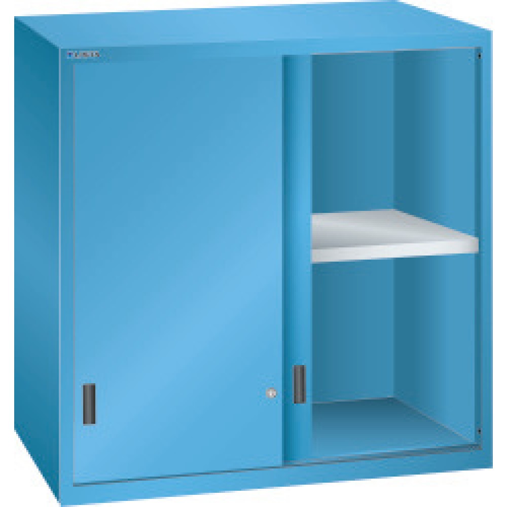 Illustration du produit: Armoire à poser avec portes coulissantes pour armoires à tiroirs, H x l x P 1 000 x 1 023 x 725 mm, bleu clair