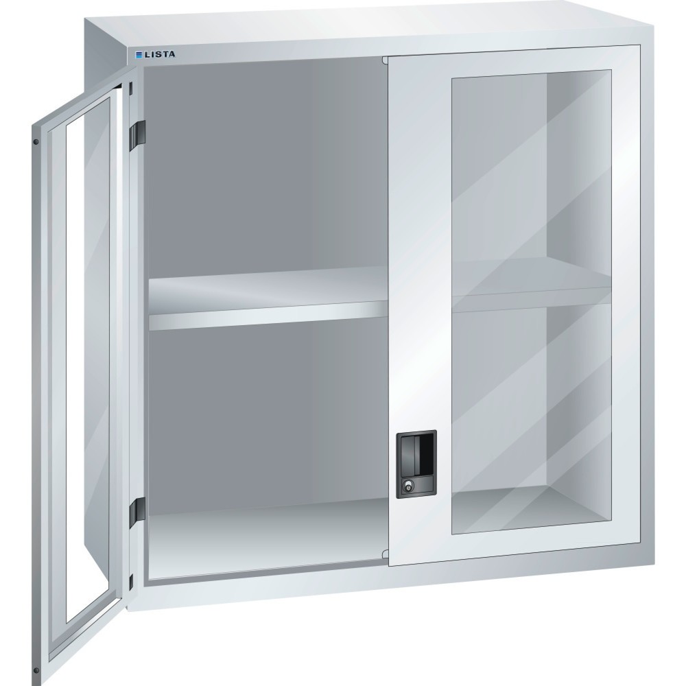 Illustration du produit: Armoire à poser LISTA 54x27E, (lxPxH) 1 023x572x1 000 mm, vitres transparentes, gris clair