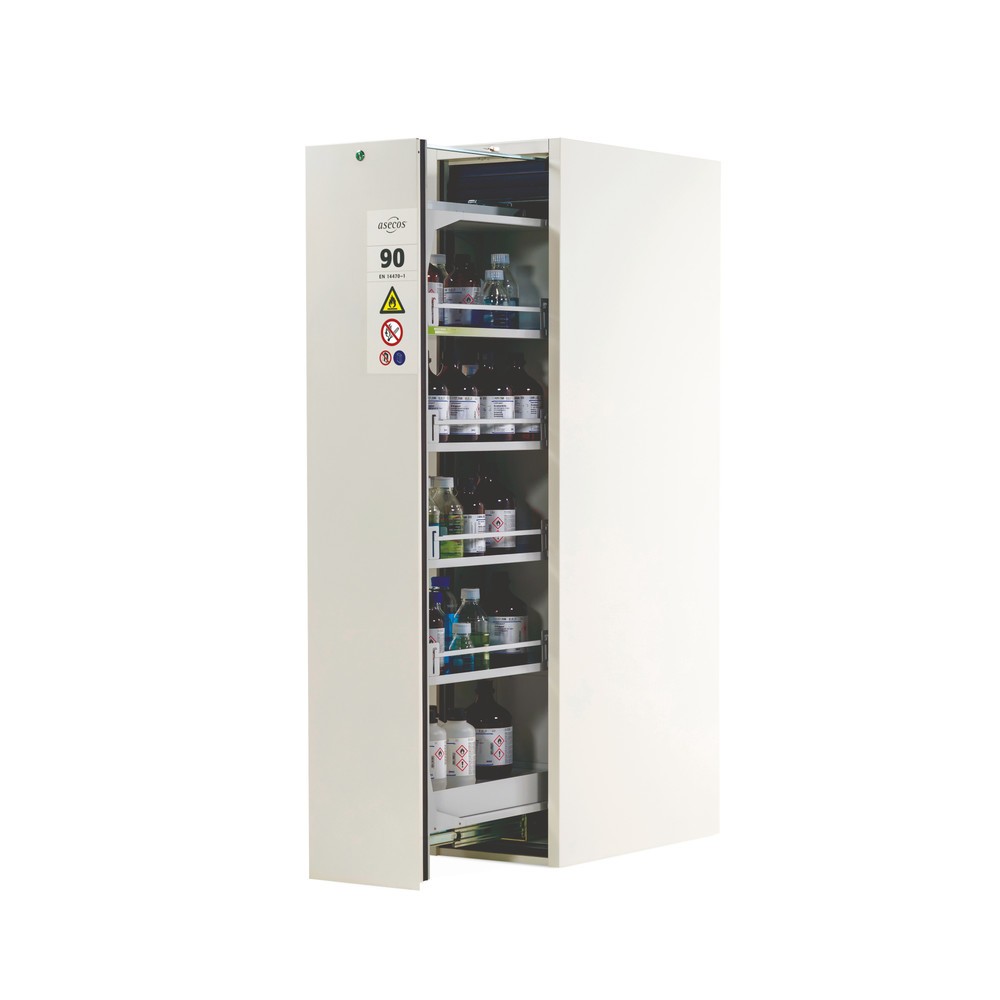 Illustration du produit: Armoire à tiroir vertical asecos® V-MOVE-90, HxlxpP 1 966 x 449 x 860 mm, blanc pur