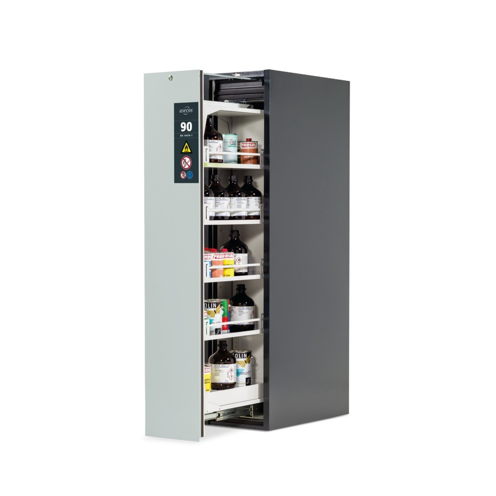 Illustration du produit: Armoire à tiroir vertical asecos® V-MOVE-90, HxlxpP 1 966 x 449 x 860 mm, anthracite/gris clair